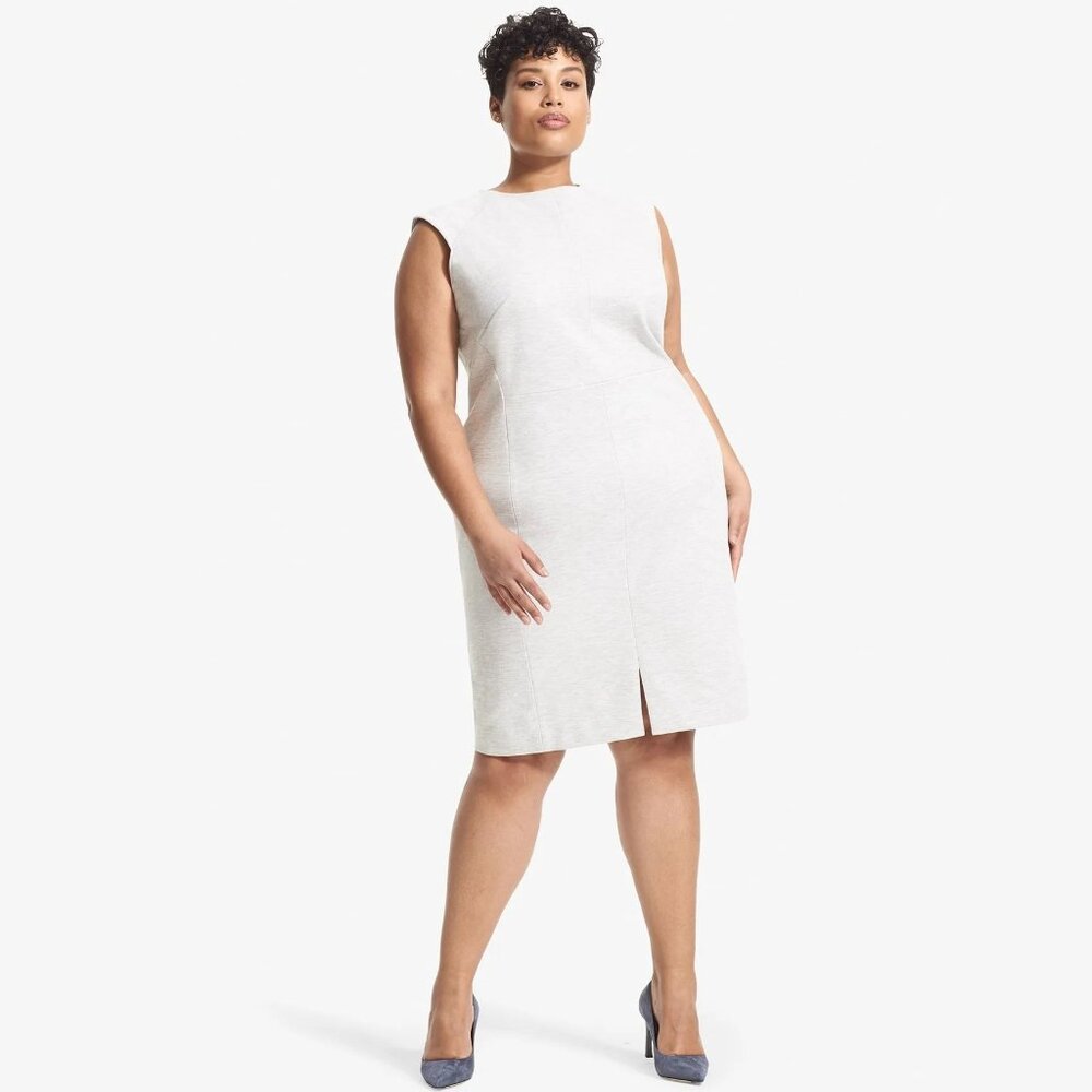 MM Lafleur NWT The Katie Dress Twill Ponte in Light Heather Gray size 1X